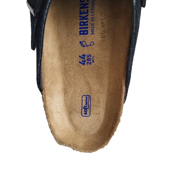 Birkenstock Boston Soft Footbed Clogs in Black Suede Men's Size 44 EU 11-11.5 US - Picture 8 of 11